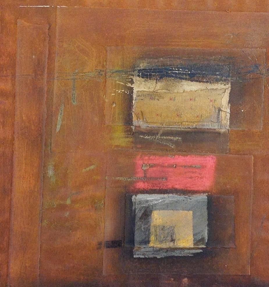 untitled - Brown Abstract Painting by T.L. Lange
