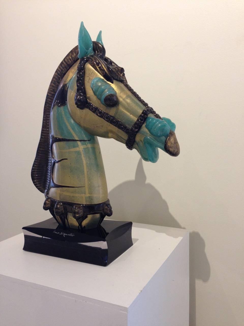 Pino Signoretto Abstract Sculpture - Horse Head Bust