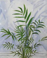 Vessel - Fine Art Still Life Painting - Contemporary - Green and White 