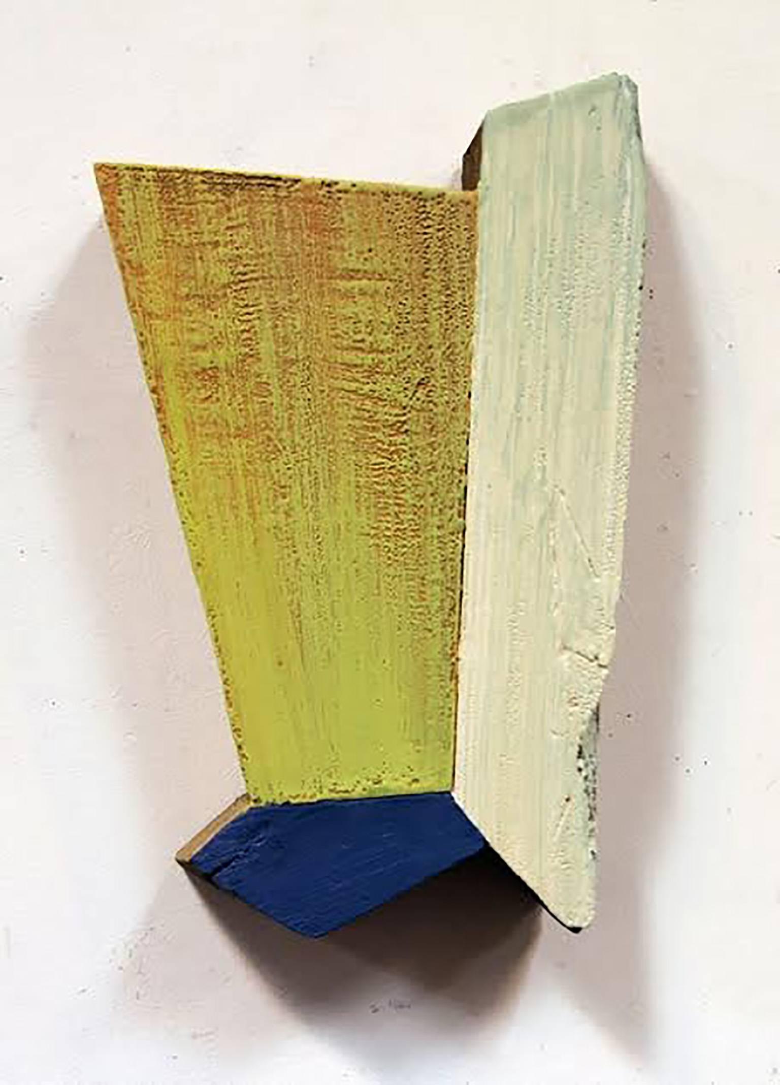Wall Relief 1 - Oil Paint and Resin on Wood - Modern Abstract - Geometric  - Sculpture by Ned Evans