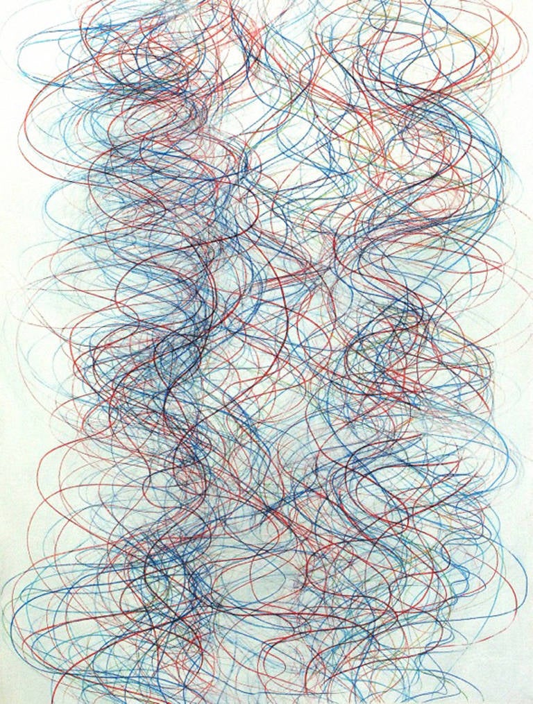 Rover - Dessins abstraits - Crayons colorés sur papier d'archives - Contemporain  - Art de Margaret Neill