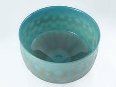 Jade green blown glass bowl, By Sabine Lintzen