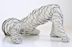 White leather sculpture. Erotic art sculpture by Dutch artist.