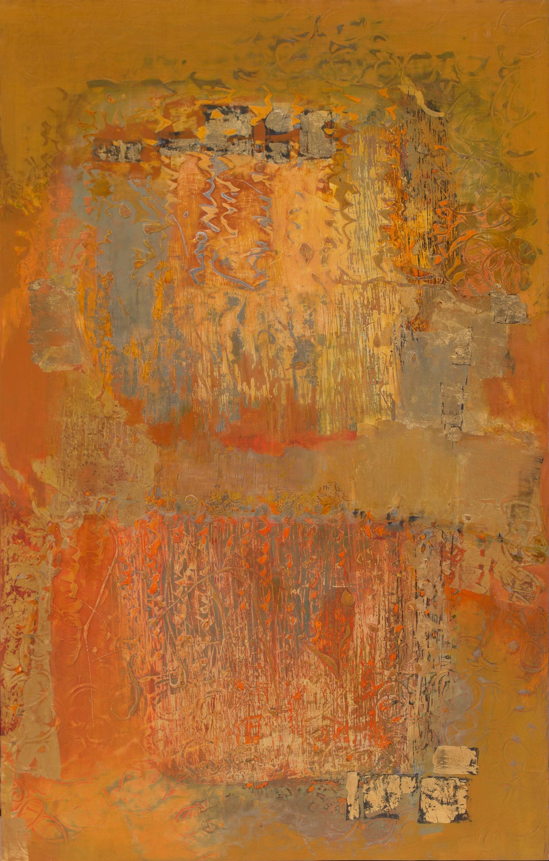 Jinni Thomas Abstract Painting - Antiquities IX 40 x 30"