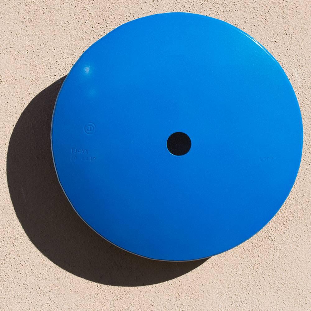 Michael Freed and Adam Rosen Abstract Sculpture - Terrace Disk, metallic blue