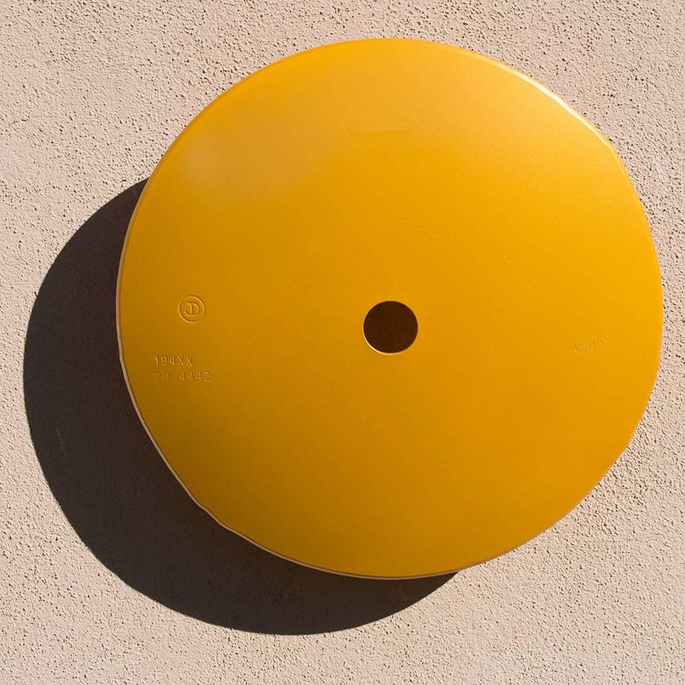 Michael Freed and Adam Rosen Abstract Sculpture - Terrace Disk, Metallic Yellow