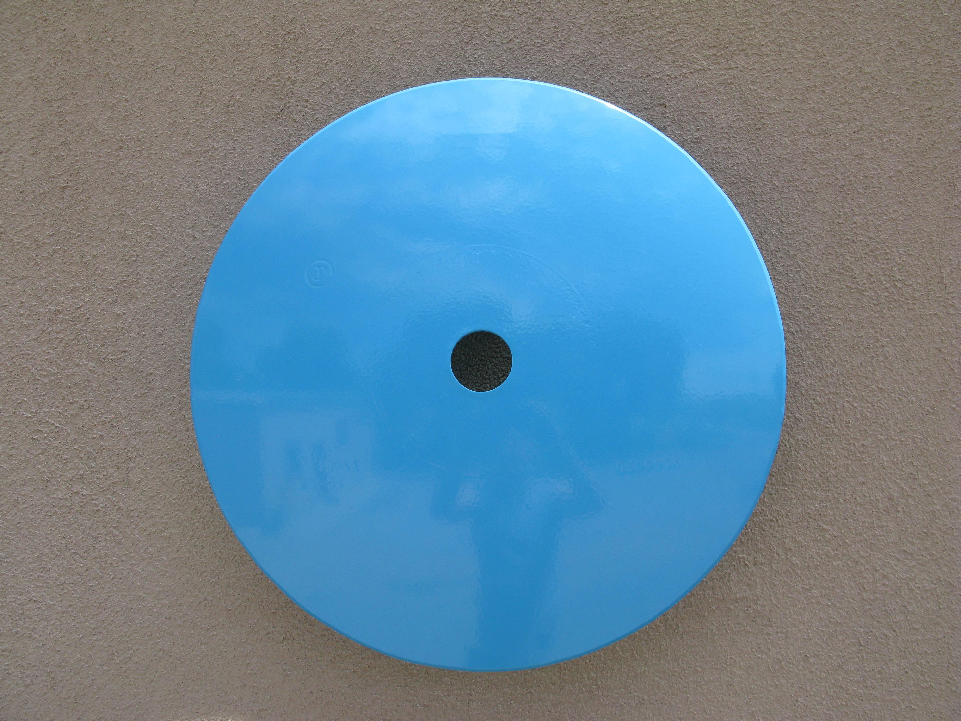 Michael Freed and Adam Rosen Abstract Sculpture - Terrace Disk, light blue