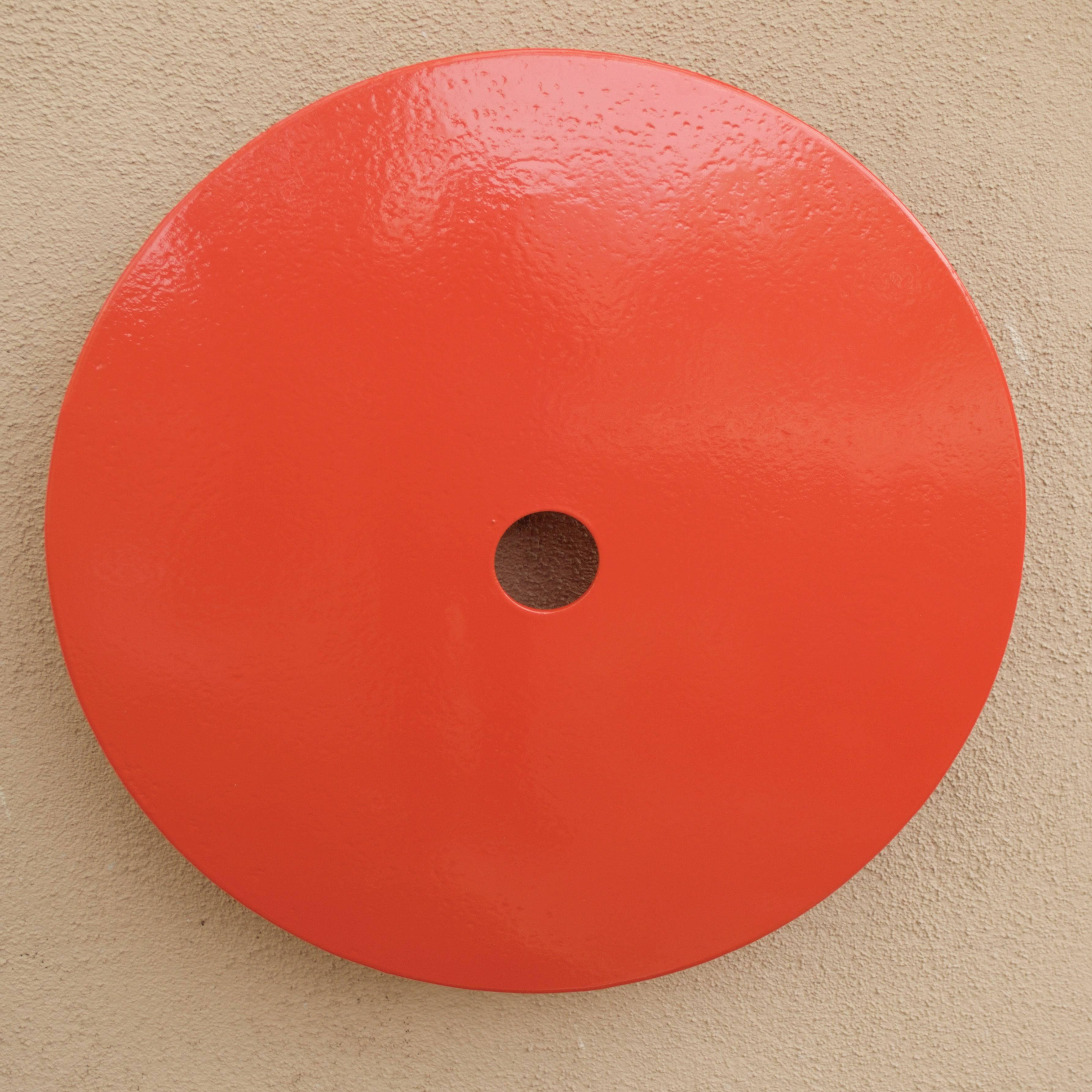 Michael Freed and Adam Rosen Abstract Sculpture - Terrace Disk, deep orange