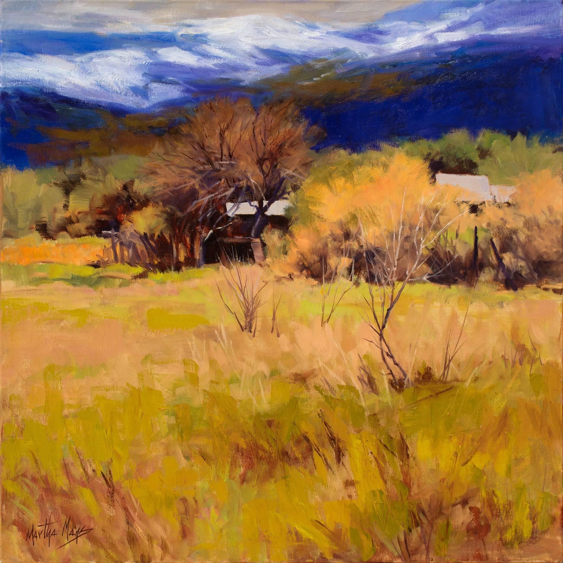 Martha Mans Landscape Painting - Spring Snow Taos