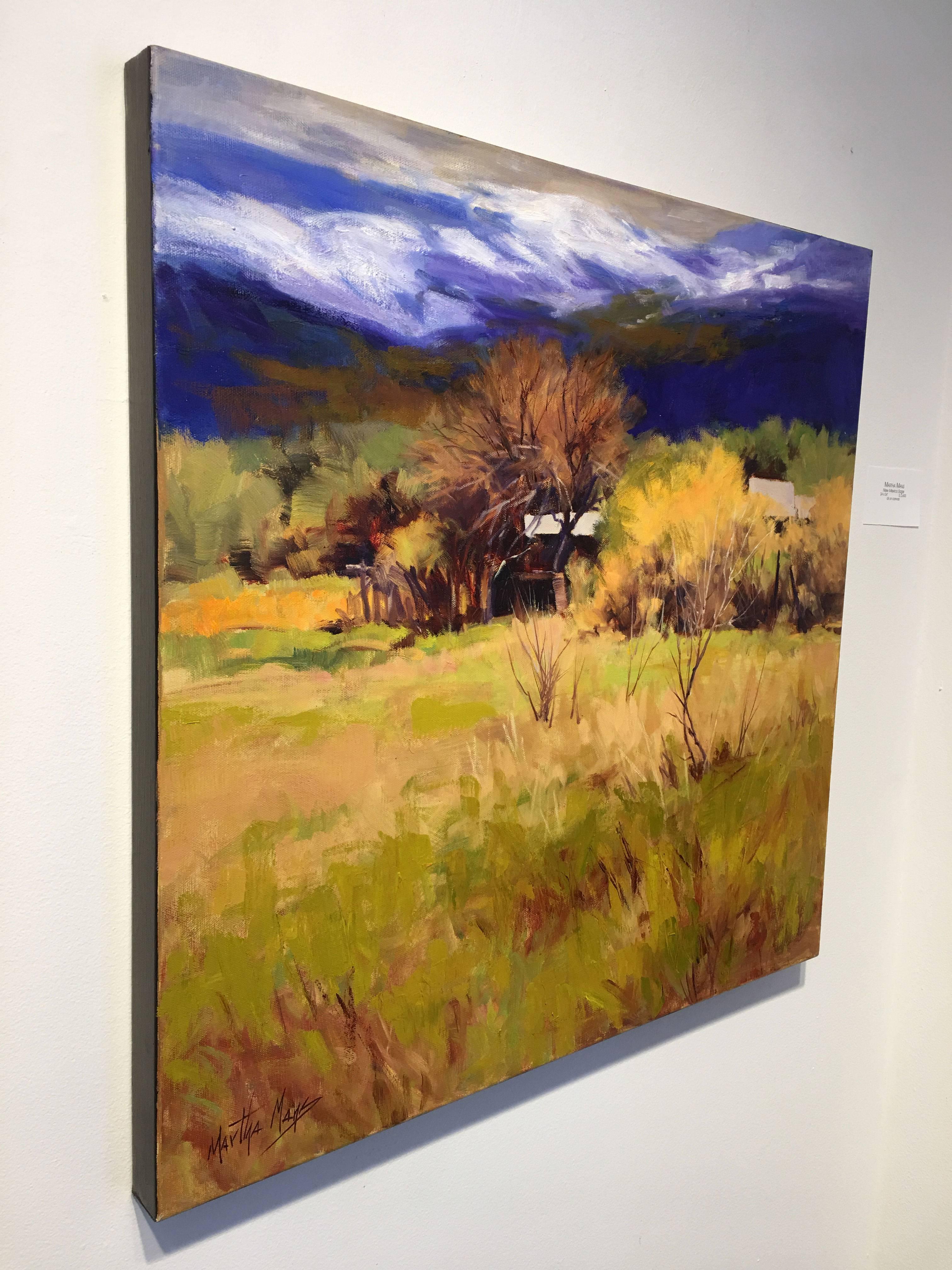 Spring Snow Taos - Contemporary Painting by Martha Mans