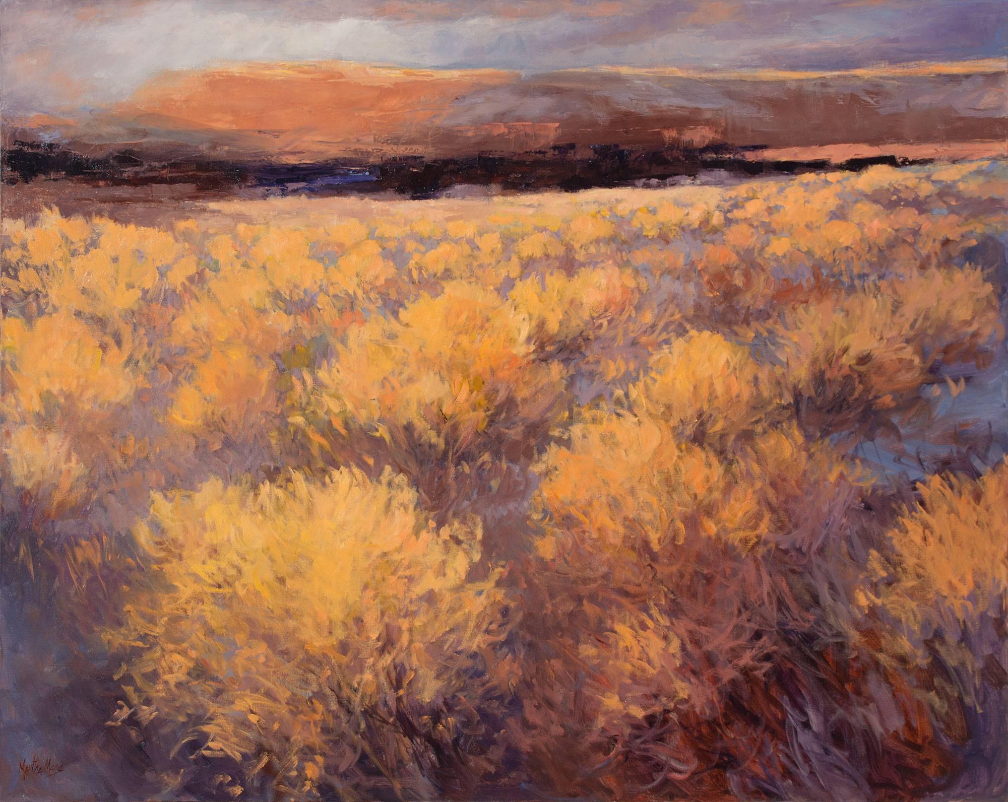 Martha Mans Landscape Painting - October Gold (Abiquiu Sage)