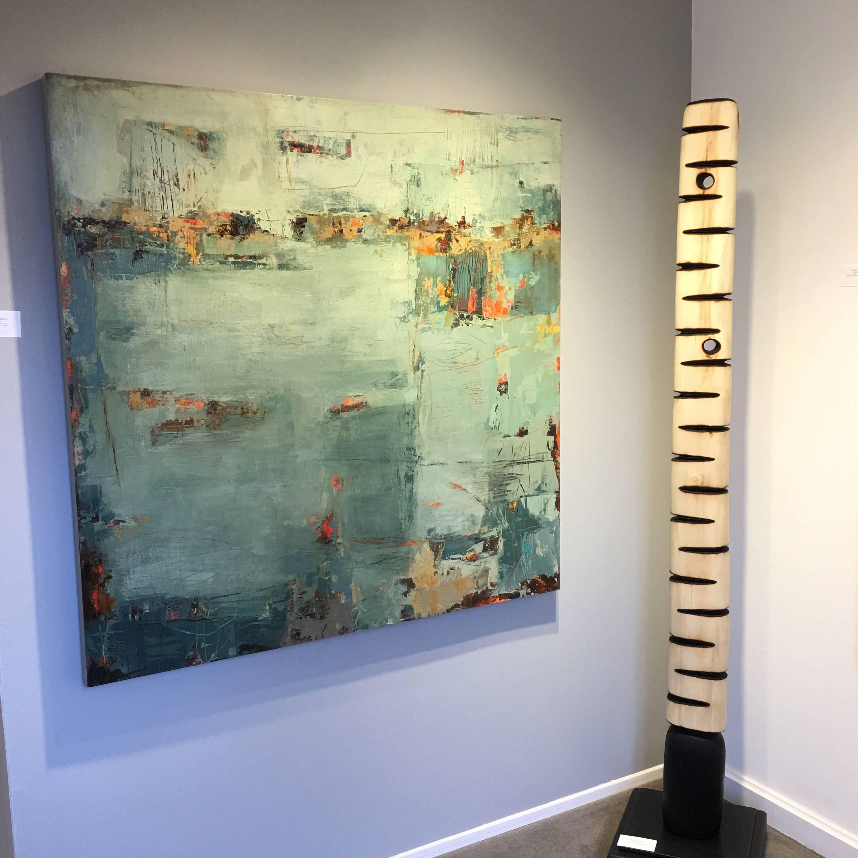 Chronos IX - Marron Abstract Painting par Martha Rea Baker