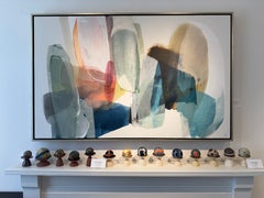 «Mareas tranquilas a la luz del día», pintura abstracta en acrílico, enmarcada, 2010+