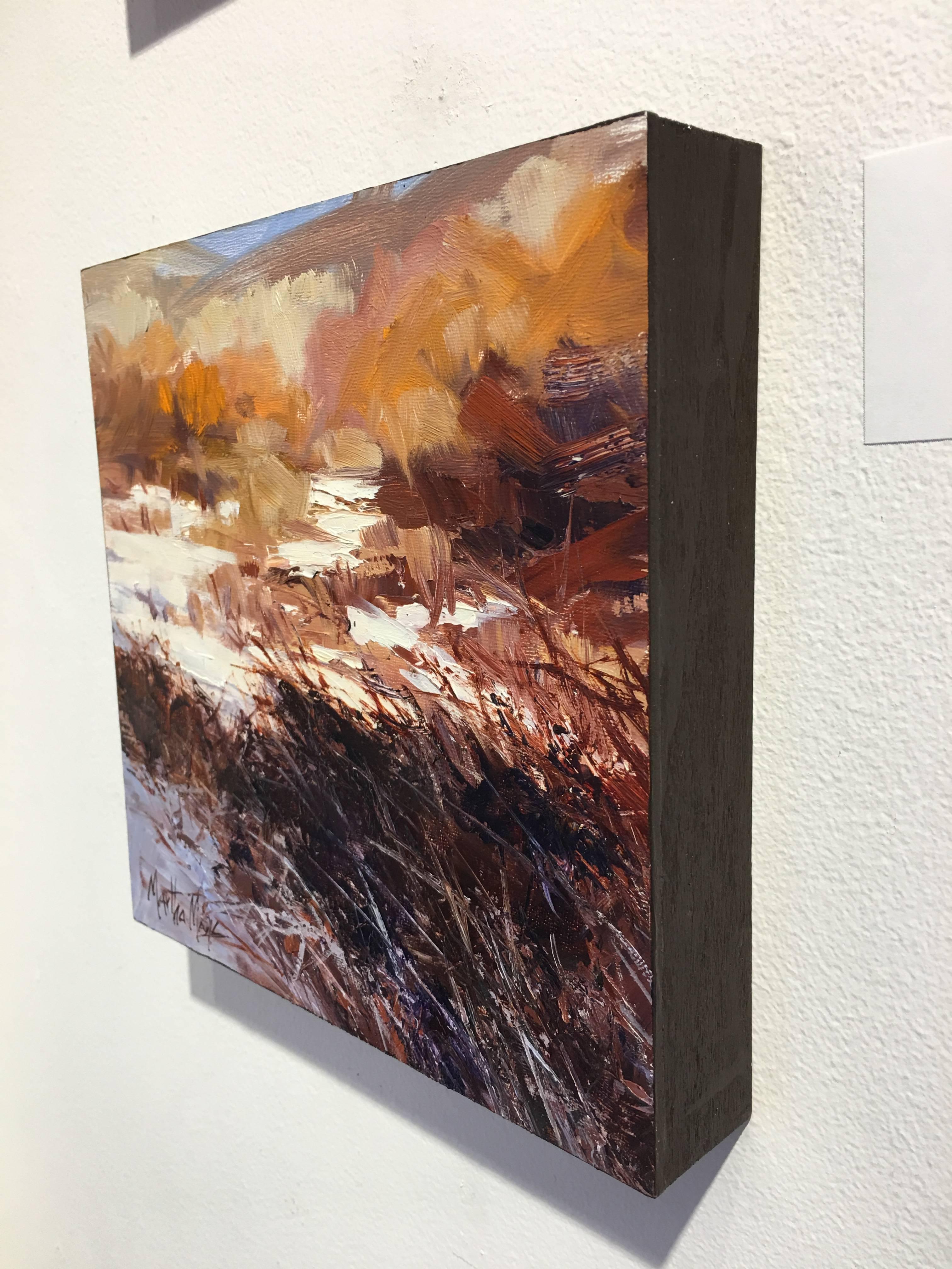 Winter Color - Brown Landscape Painting by Martha Mans