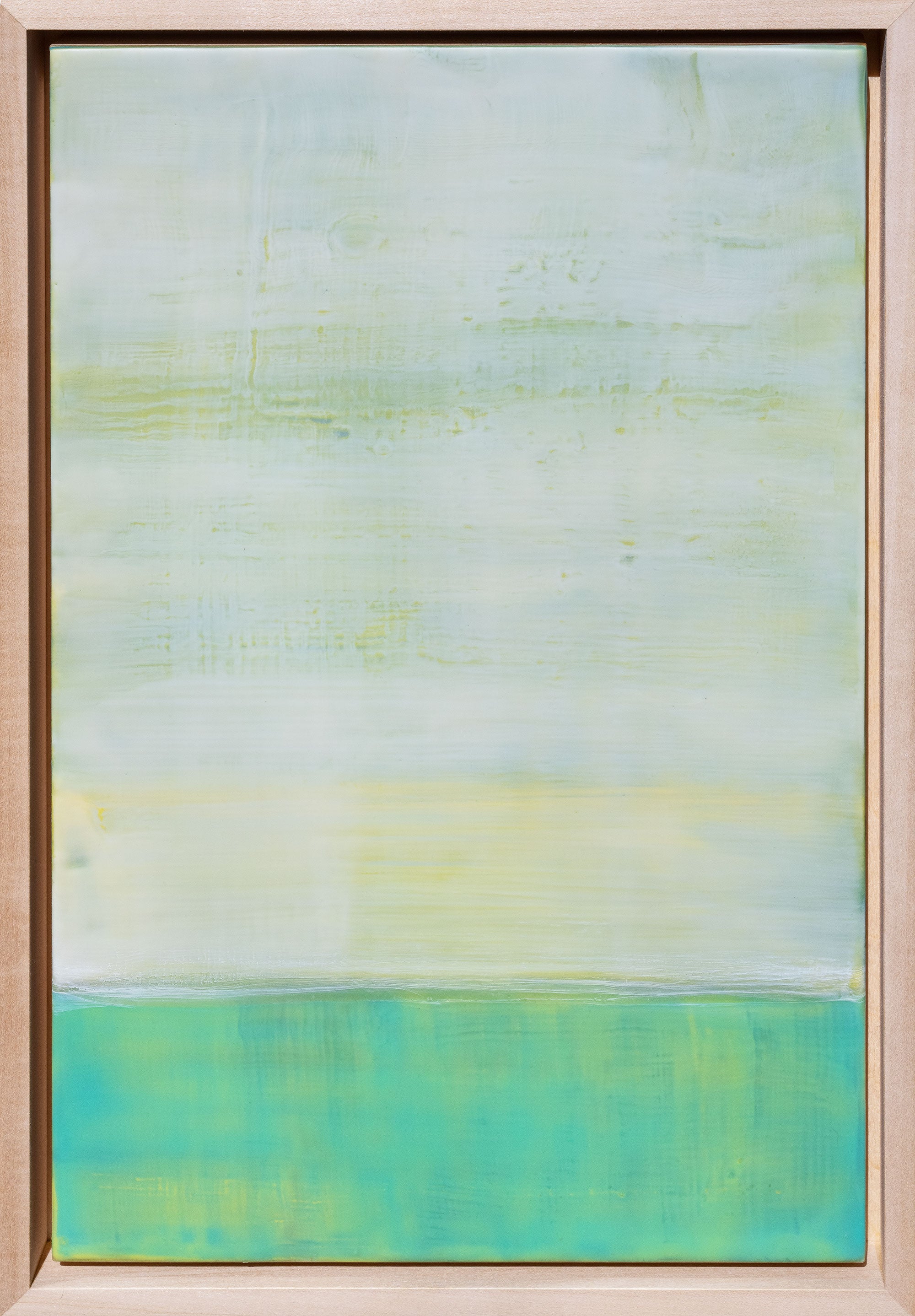 Amy Van Winkle Abstract Painting - Morning Tide, Encaustic Painting on Panel, Abstract, Framed, 21st Century