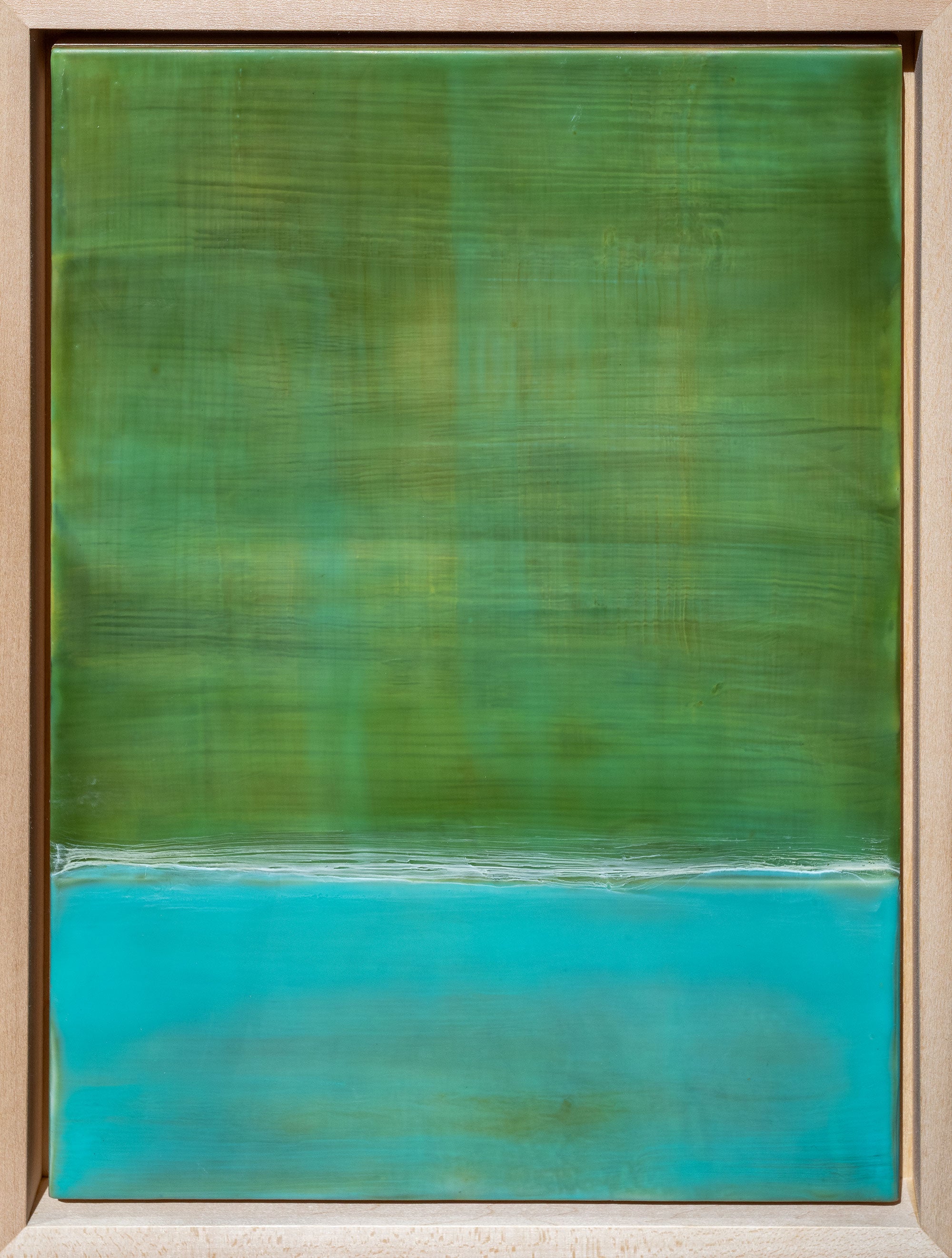 Amy Van Winkle Abstract Painting - Quiet Coast, Encaustic Painting on Panel, Abstract, Framed, 21st Century