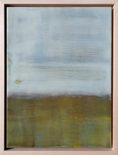 Calm and Quiet 2, Encaustic Painting on Panel, Abstract, Framed, 21st Century