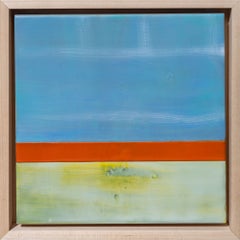 What a Delight 1: Abstract Encaustic Painting on Panel, Framed