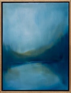 «En busca de consuelo», pintura abstracta contemporánea de paisajes, óleo sobre tabla