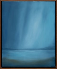 «Vértigo», pintura abstracta contemporánea de paisajes, óleo sobre tabla