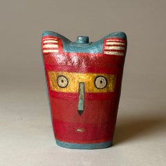 Face Jar 47 Ceramic Sculpture, Folk Art, 5" Tall
