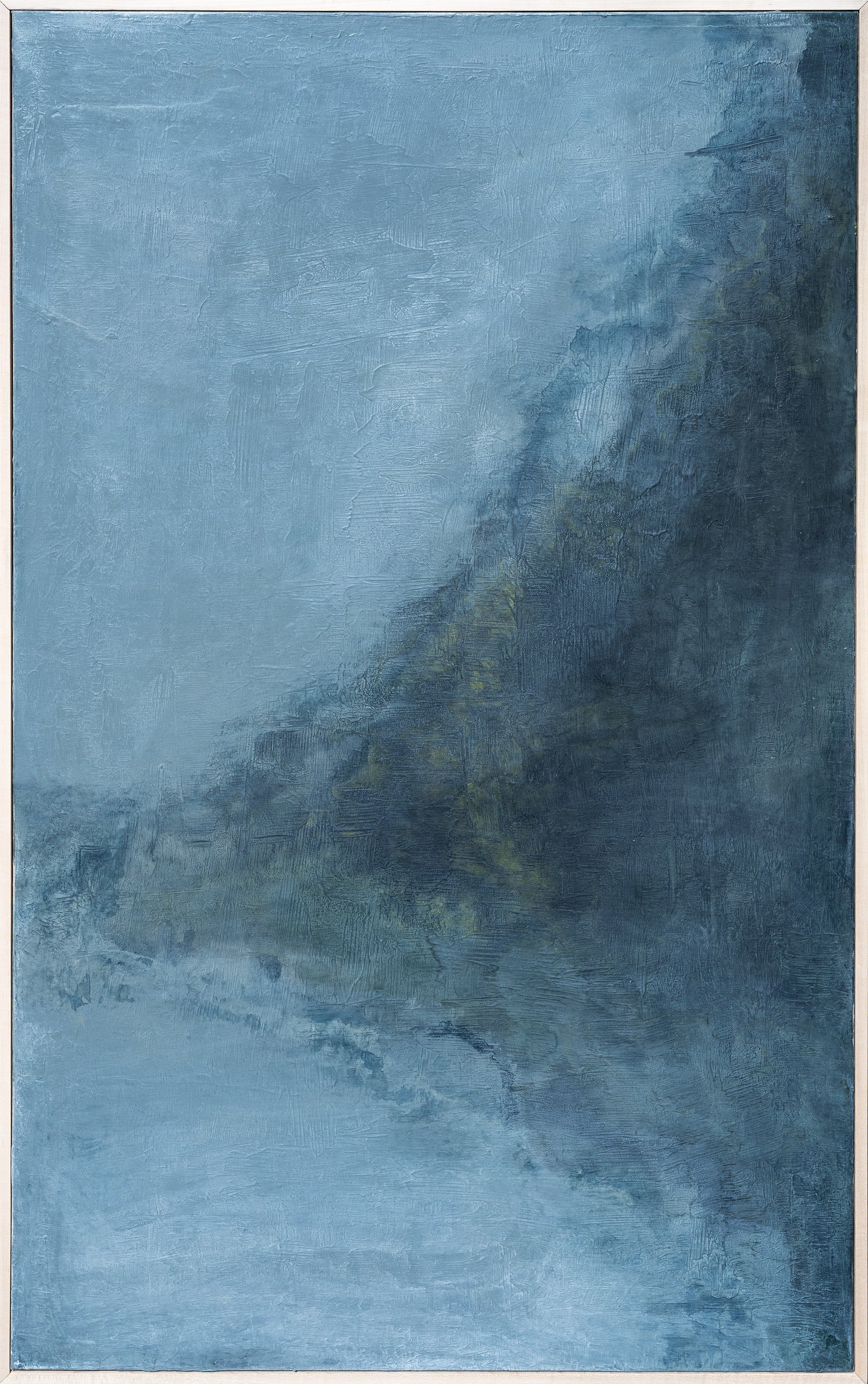 Tim Owen Abstract Painting - Stillness Between Hours, Acrylic on Canvas, Contemporary, Framed, 49x31"