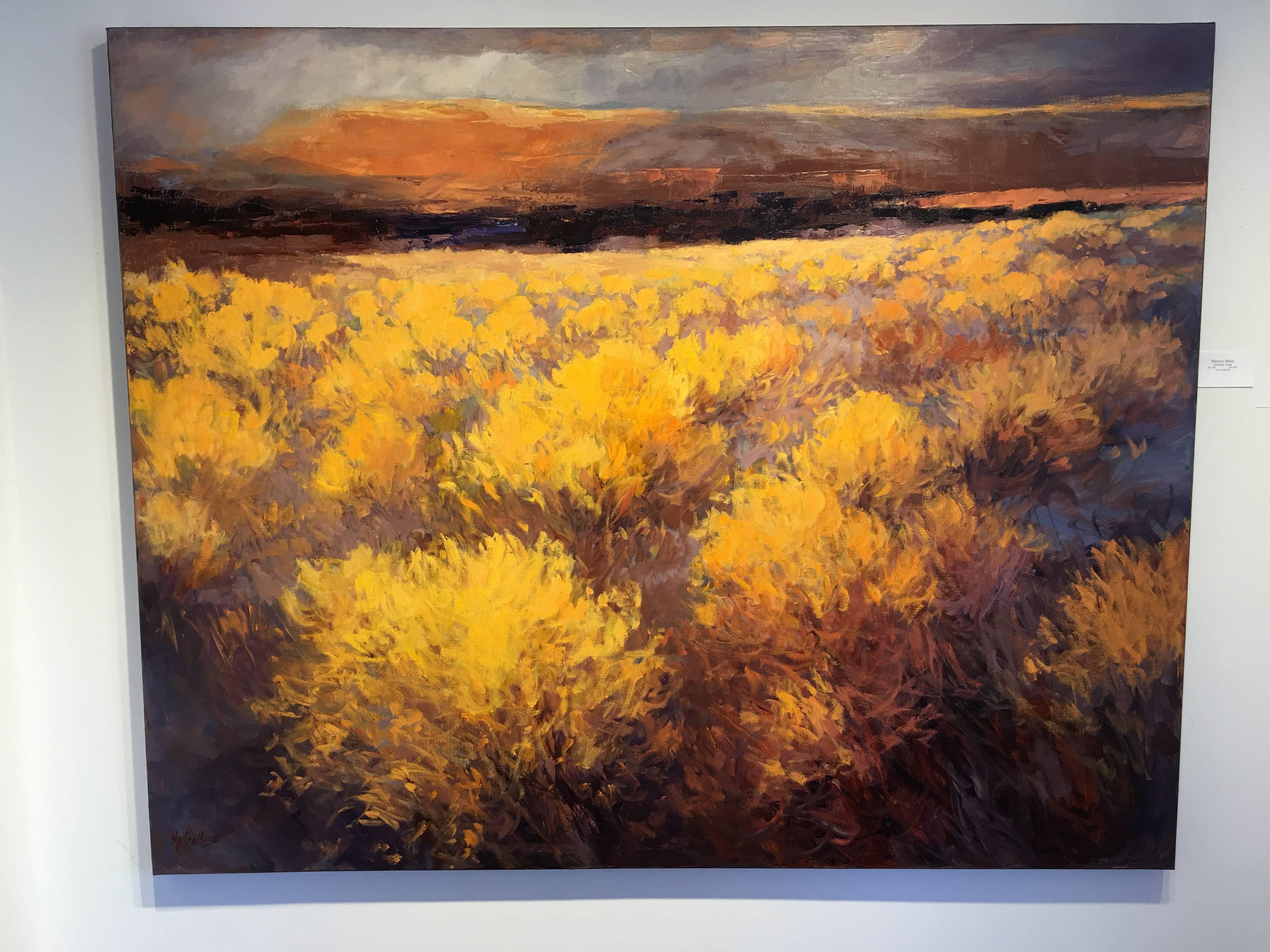 October Gold (Abiquiu Sage) - Painting by Martha Mans