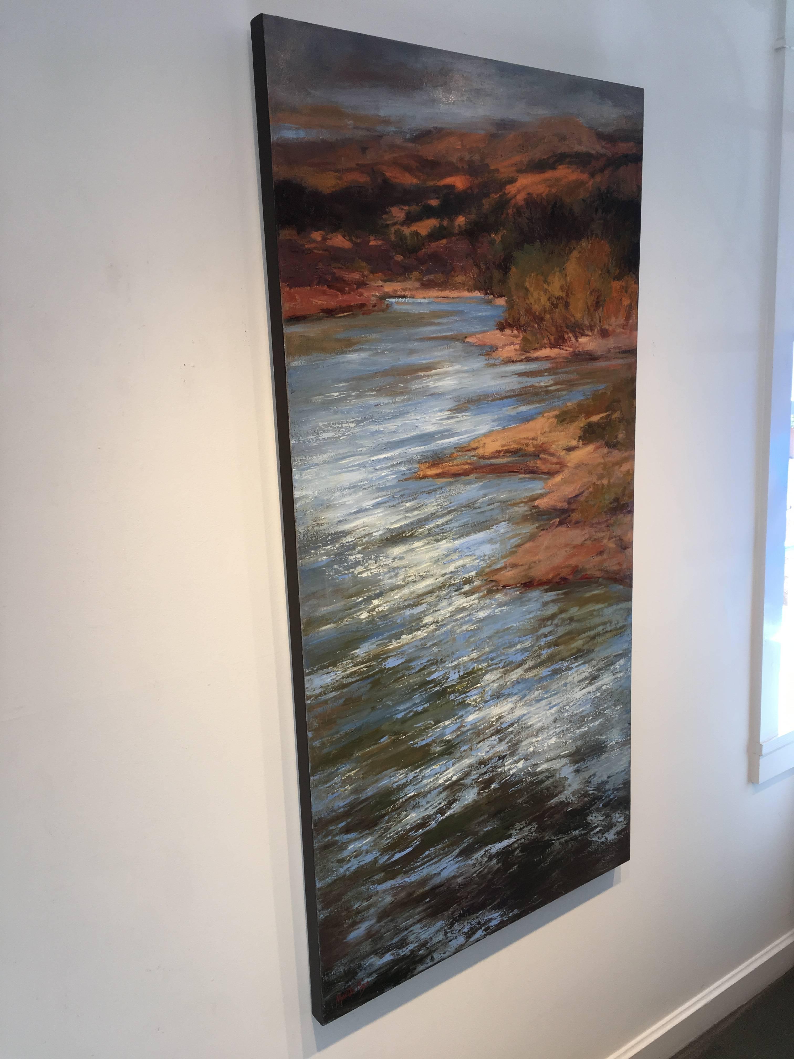 River's Edge - Chama River - Contemporary Painting by Martha Mans