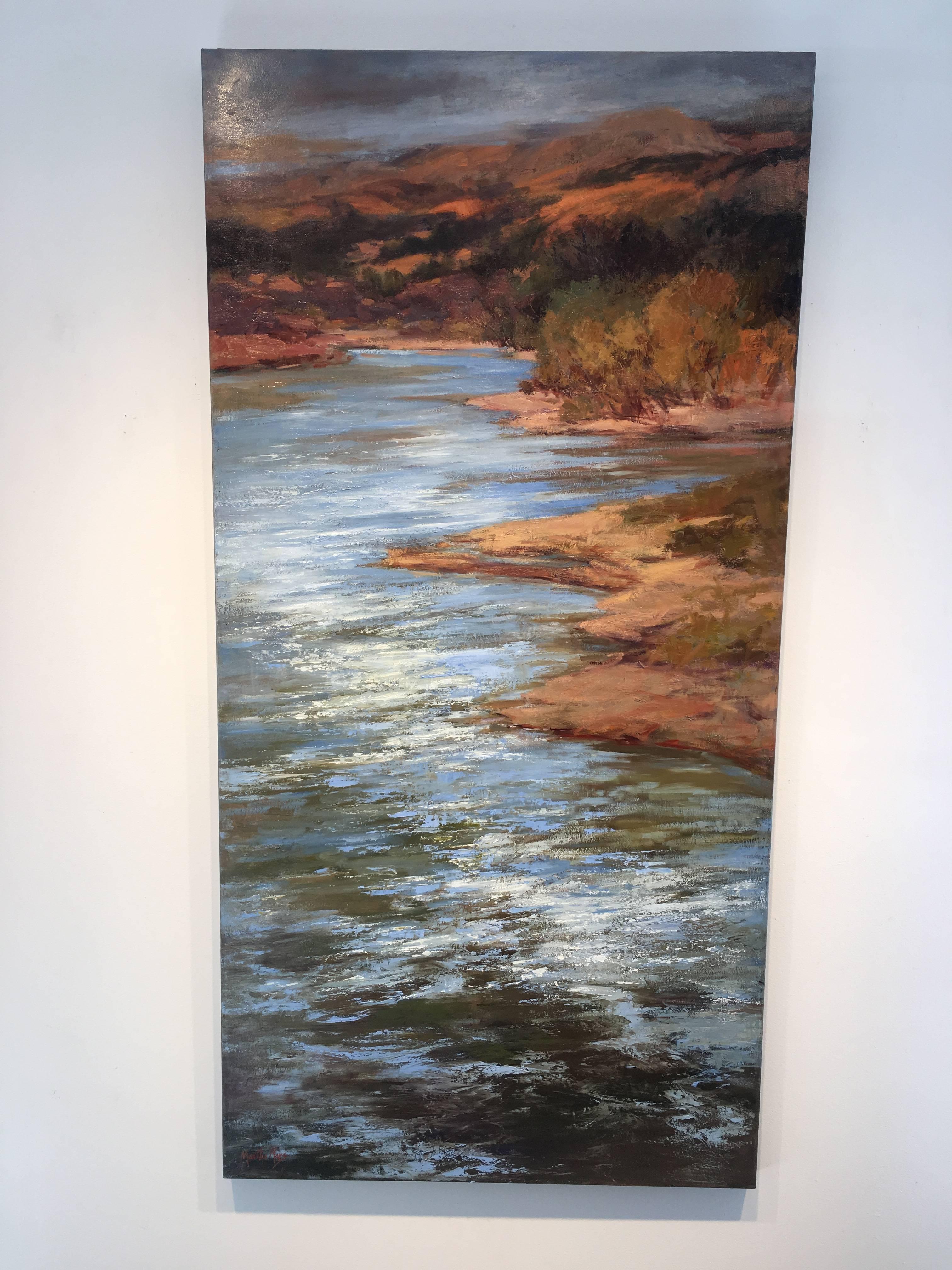 River's Edge - Chama River - Painting by Martha Mans