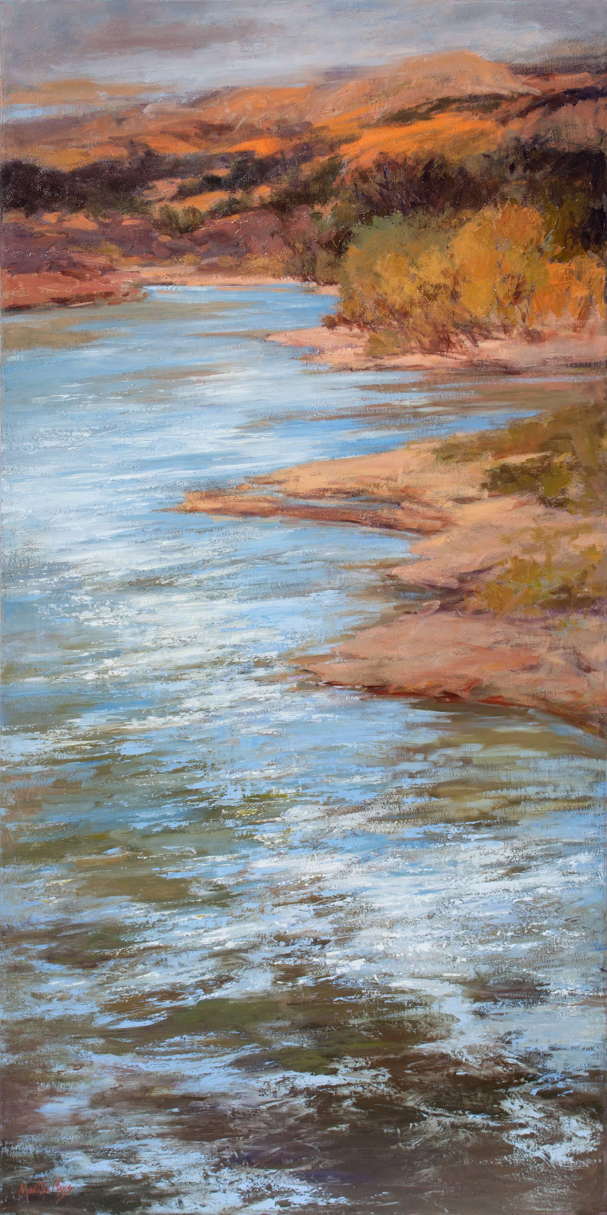 Martha Mans Landscape Painting - River's Edge - Chama River