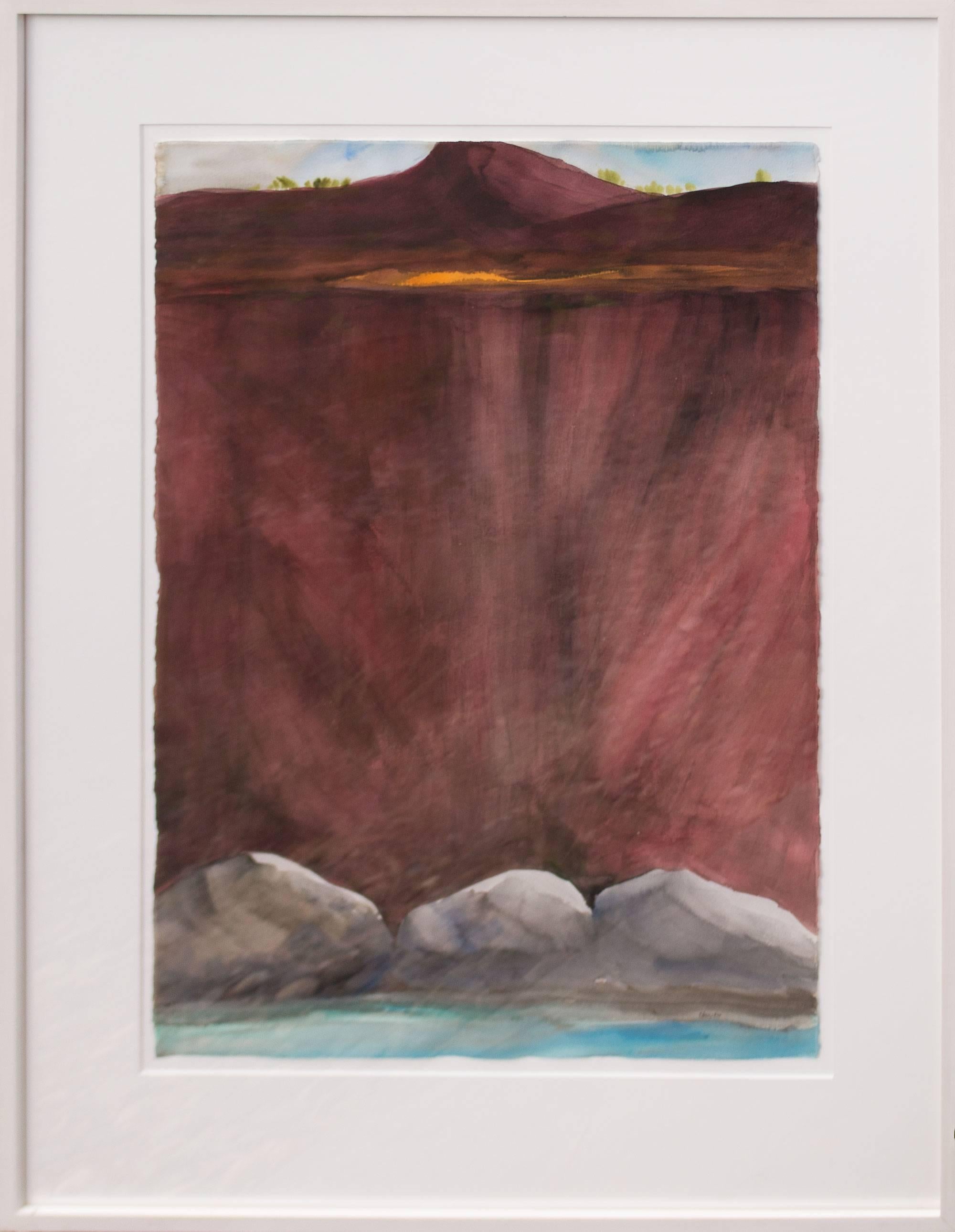 Elaine Holien Landscape Painting - River Boulders