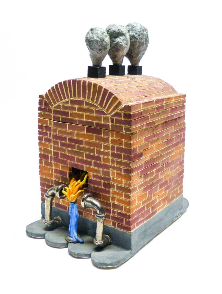 Patti Warashina Bauer Figurative Sculpture - Low Fired Kiln