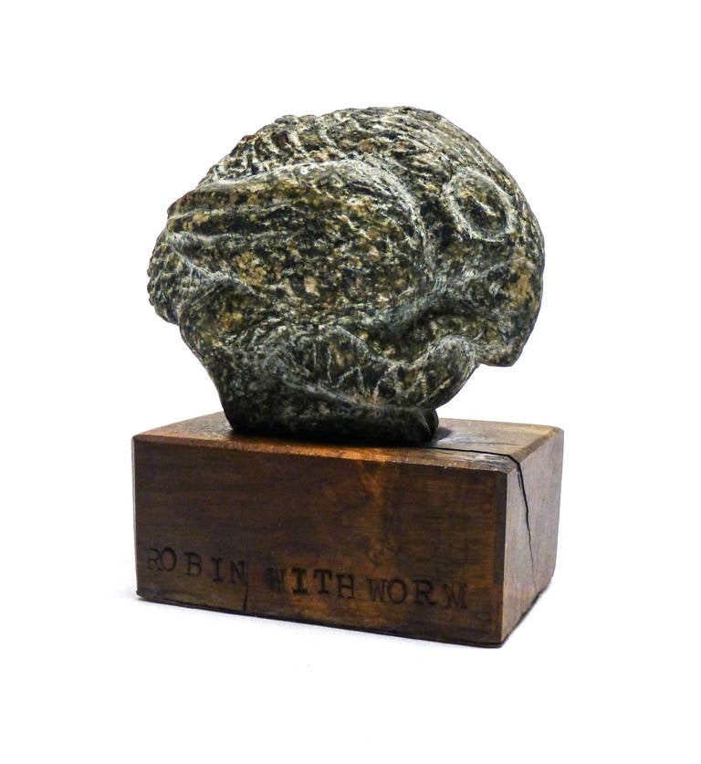 James Washington Jr. Figurative Sculpture - Robin with Worm