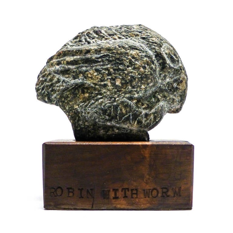 Robin with Worm - Sculpture by James Washington Jr.