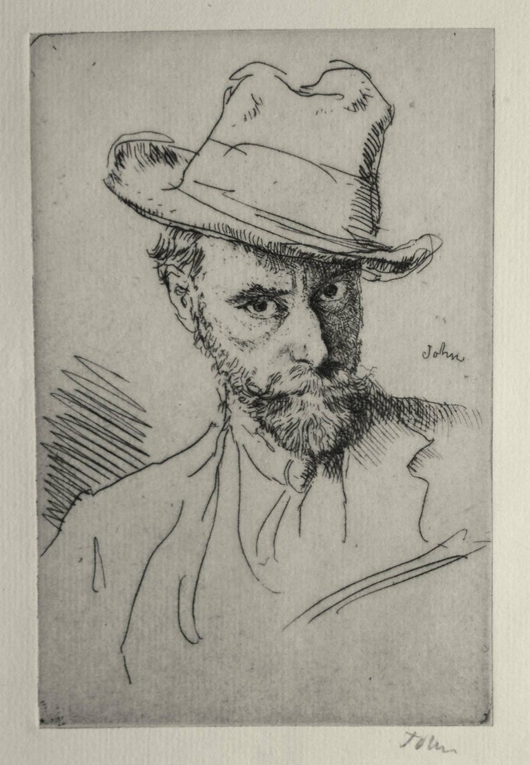 Augustus John - Self Portrait with Hat For Sale at 1stDibs
