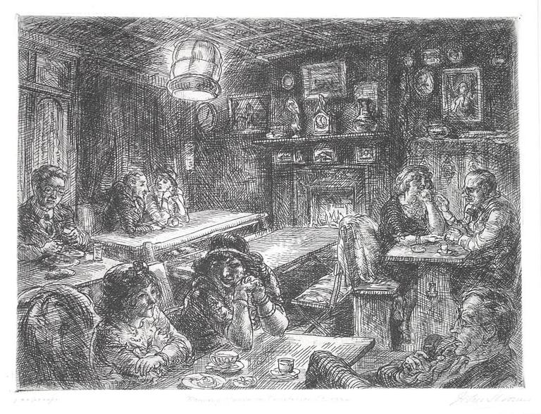 John Sloan Figurative Print - Romany Marye in Christopher Street