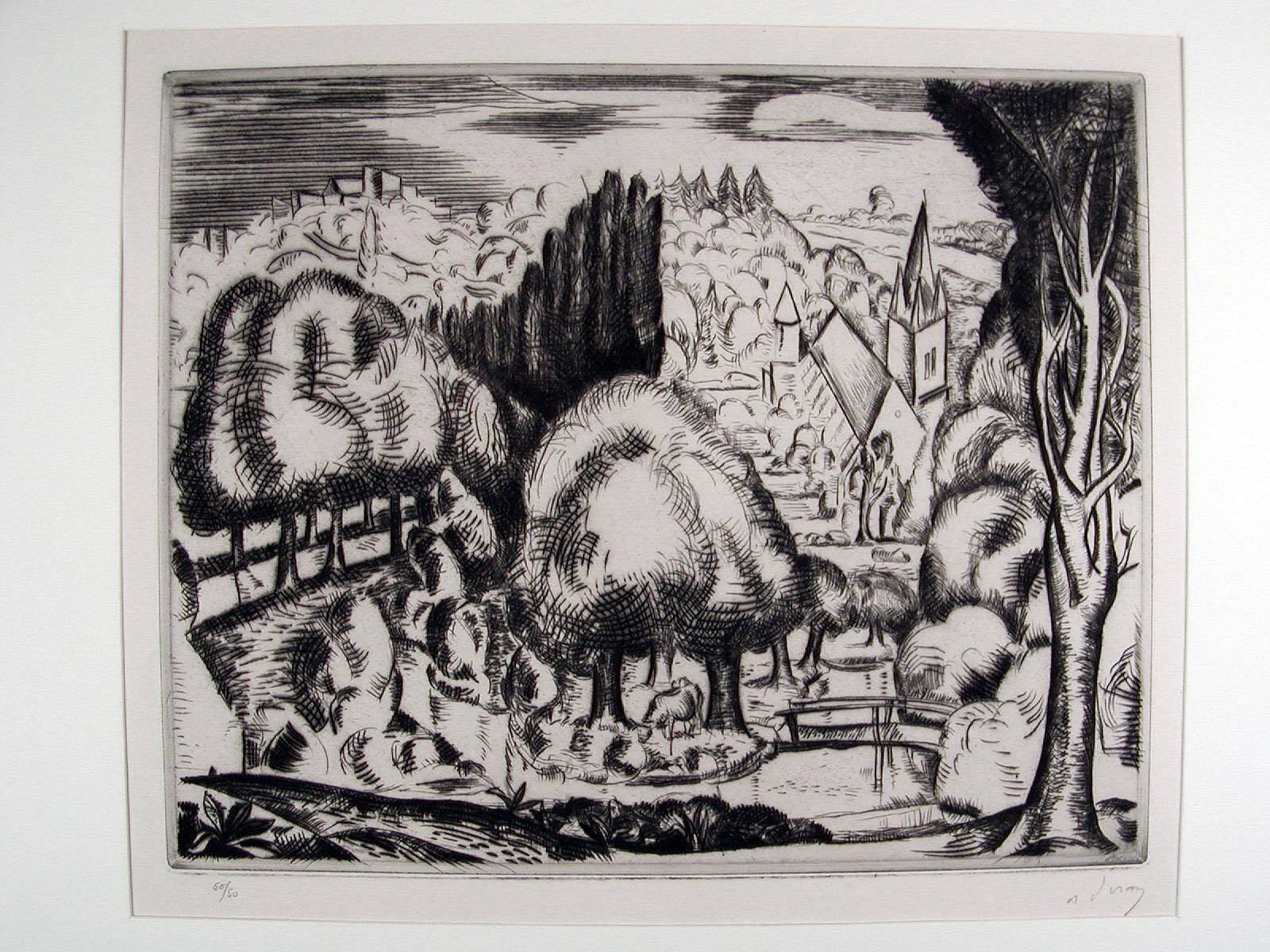 André Derain Landscape Print - Paysage (le Morin)