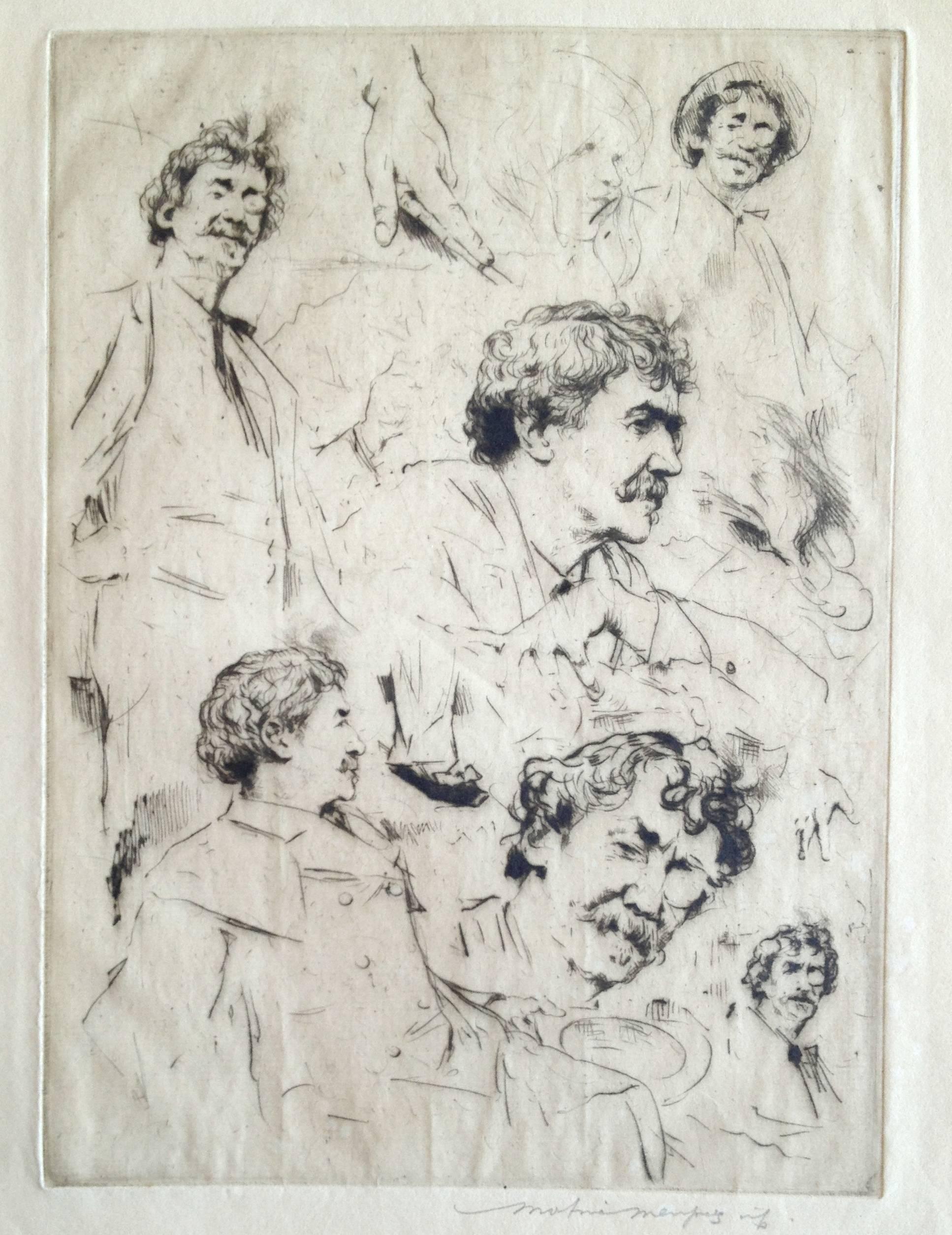 Portrait Print de Mortimer Menpes - Retrato de Whistler nº 7 (Seis caras de Whistler)
