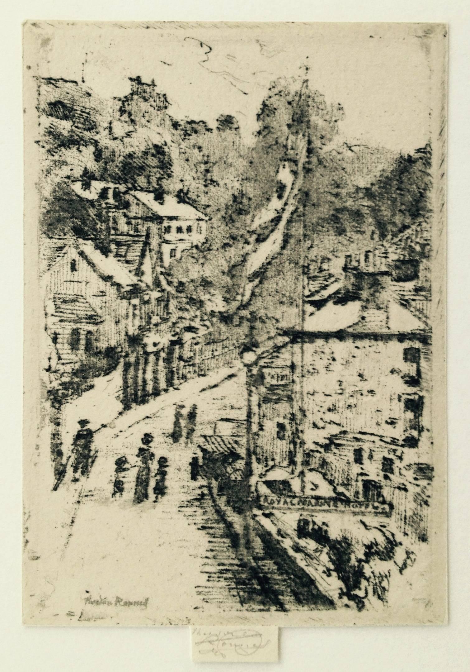 Theodore Casimir Roussel Landscape Print - A Street in Ventnor, Isle of Wight
