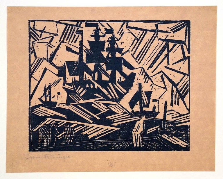Lyonel Feininger Landscape Print - Ship at Sea (also titled Marine by the artist)