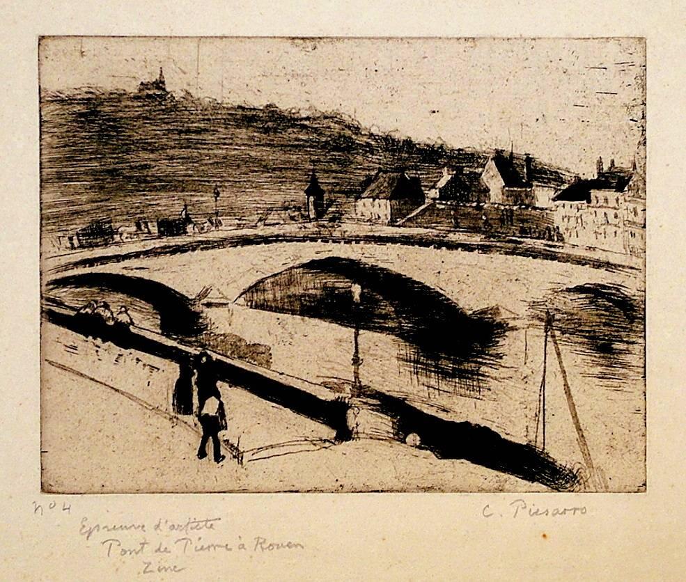 Camille Pissarro Landscape Print -  Le Pont de Pierre, a Rouen