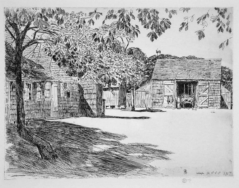 Childe Hassam Landscape Print - The Old Mulford Farm (East Hampton)