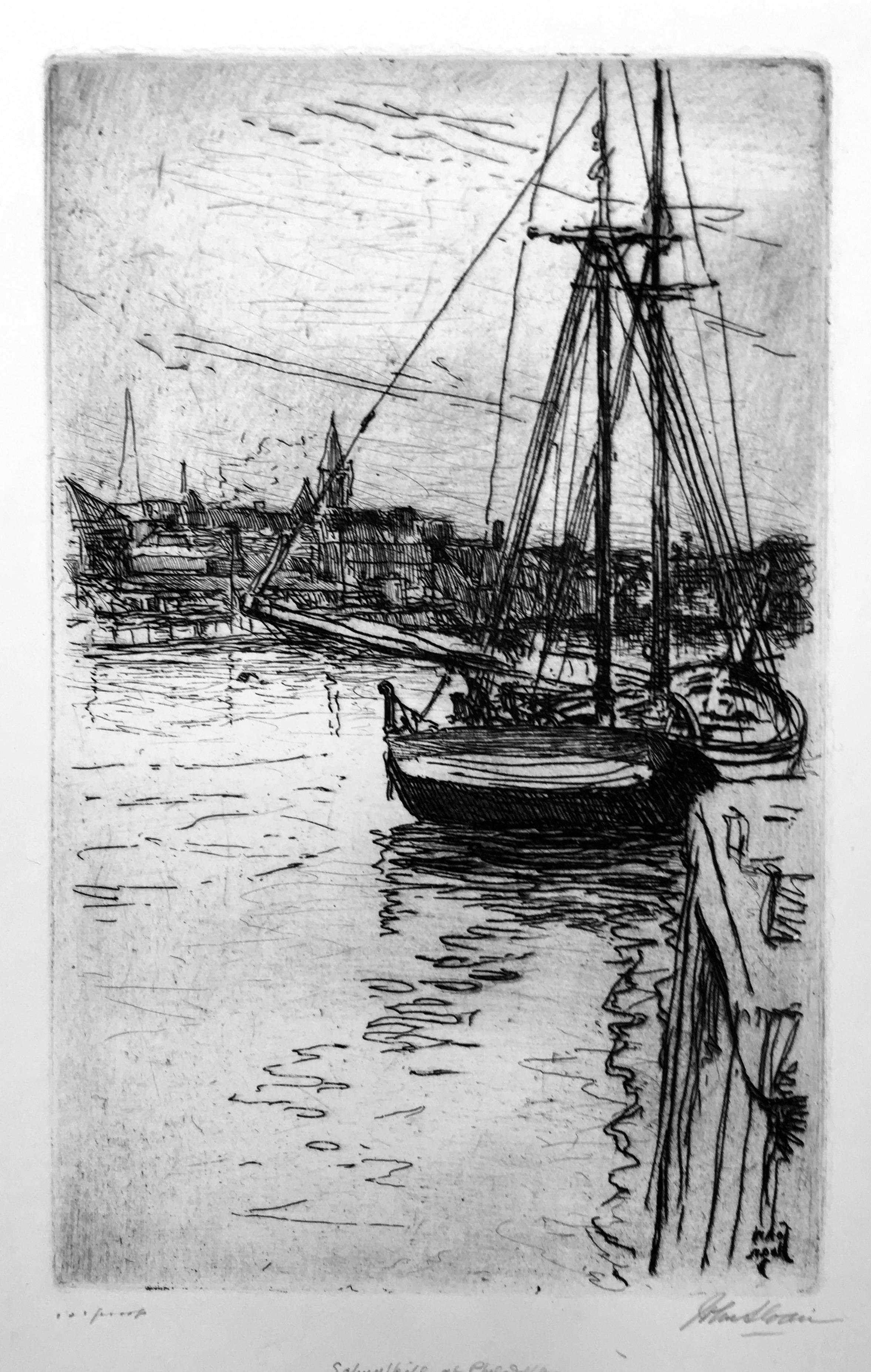 Landscape Print de John Sloan - Río Schuylkill