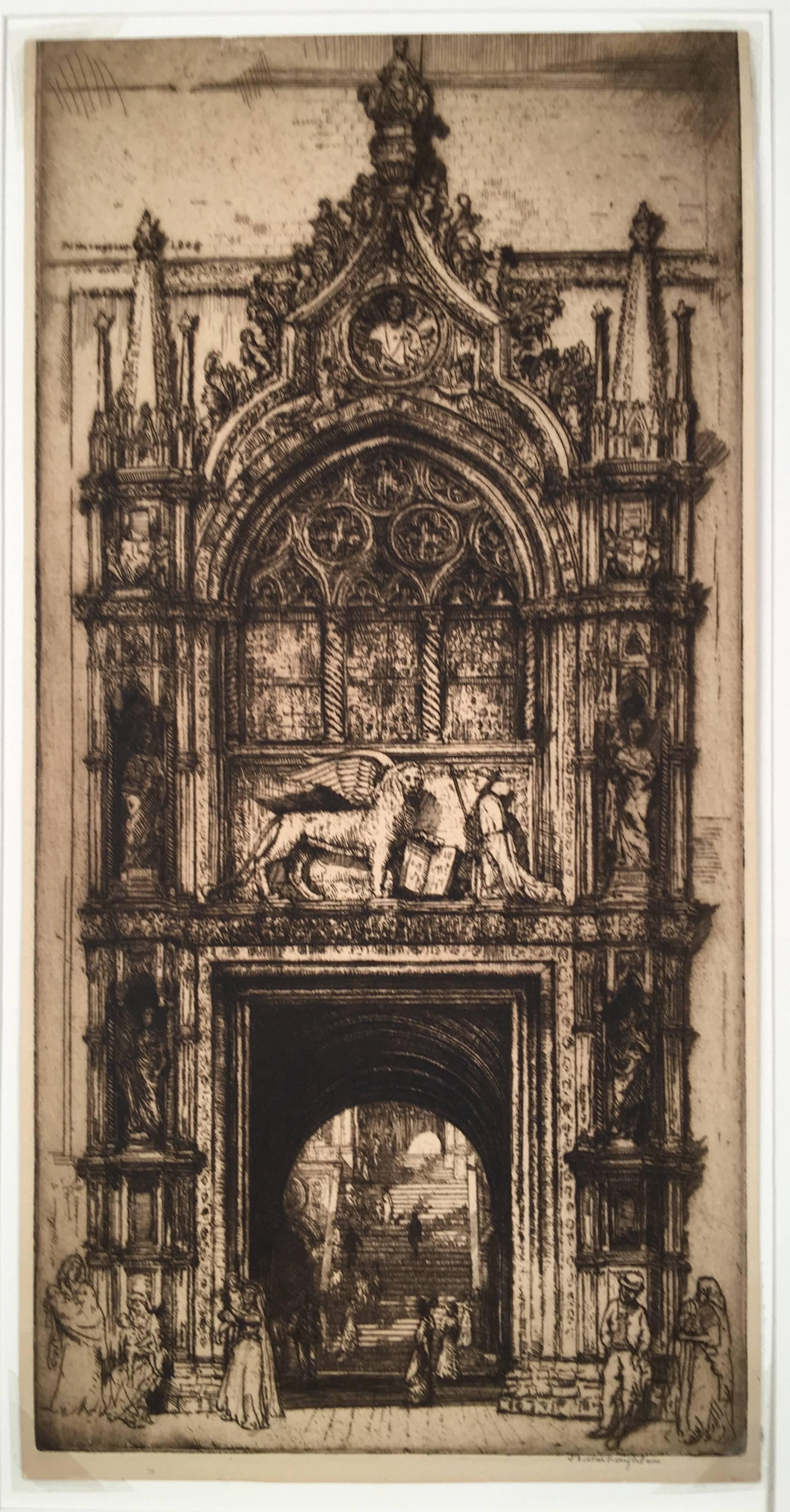 Donald Shaw MacLaughlan Landscape Print - Doorway of the Doges, Venice