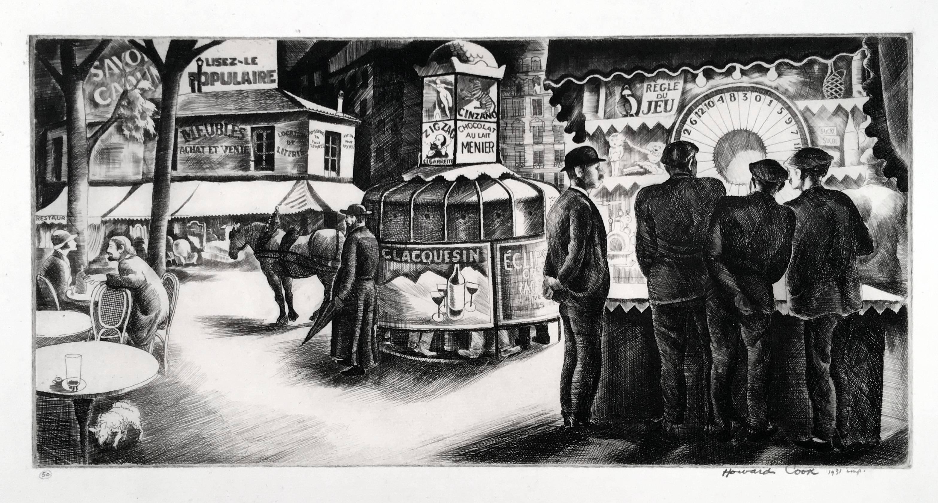 Landscape Print de Howard Norton Cook - Calle Montparnasse