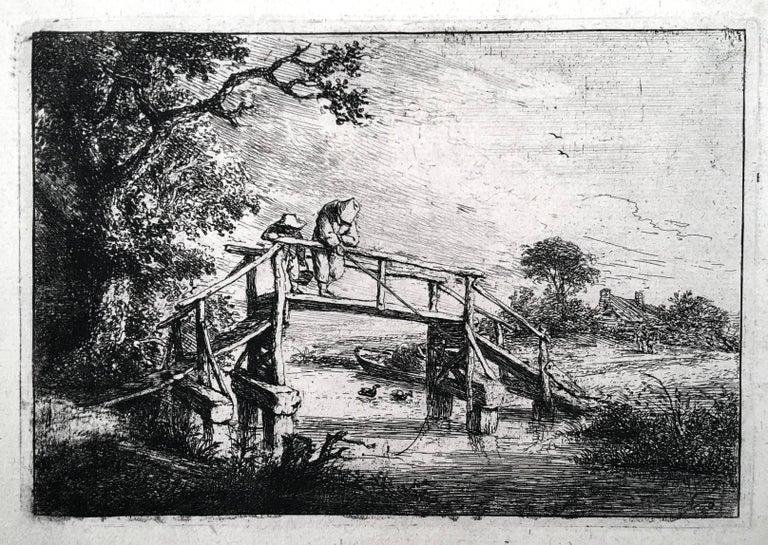 Adriaen van Ostade Landscape Print - The Anglers