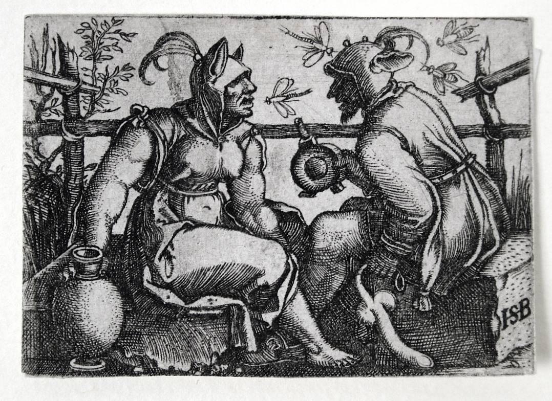 Hans Sebald Beham Figurative Print - Two Fools (or Fool and Foolish Woman)
