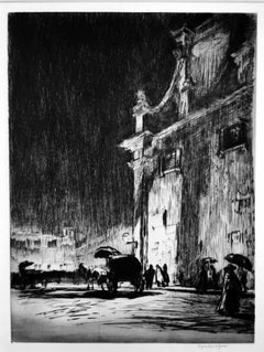 Antique Rainy Night in Rome