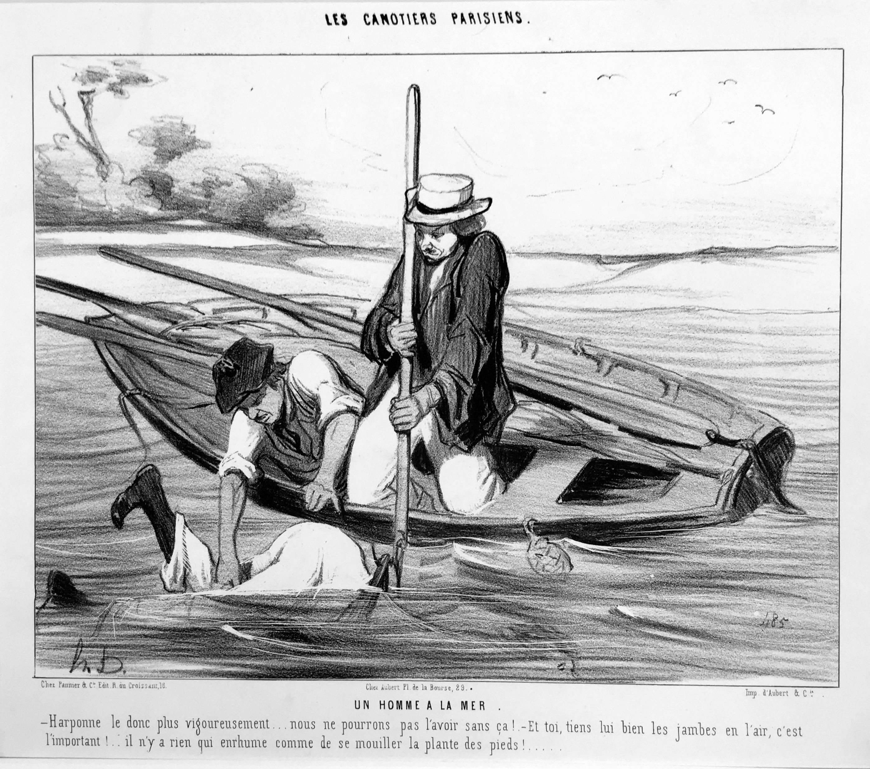 Honoré Daumier Figurative Print - Un Homme a La Mer