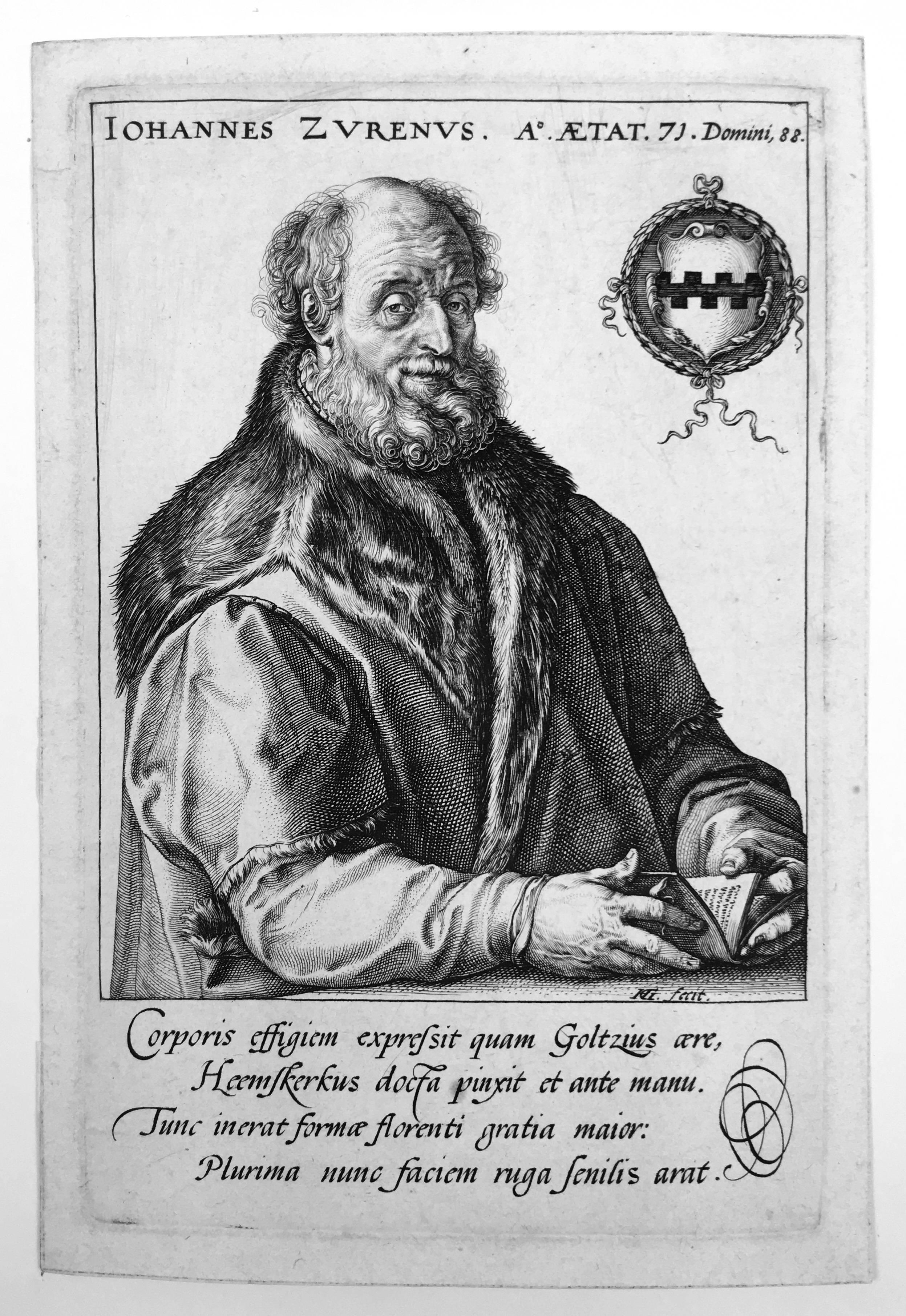 Hendrik Goltzius Portrait Print - Jan van Suren at Age 71